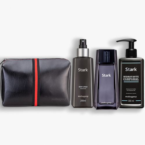 Kit Fragrância, Hidratante, Desodorante Stark e Necessaire