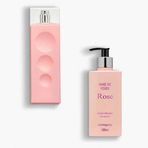 Kit Make me Fever Rose com Fragrância e Hidratante