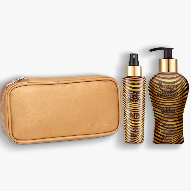 kit-hidratante-oleo-para-banho-savage-waves-necessaire-dourada