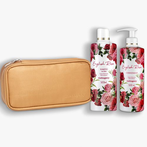Kit Shampoo e Condicionador English Rose e Necessaire