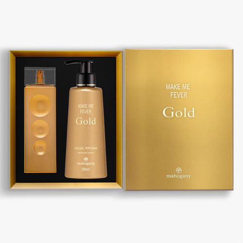 Kit Make me Fever Gold Fragrância 100 ml e Hidratante Corporal 200 ml