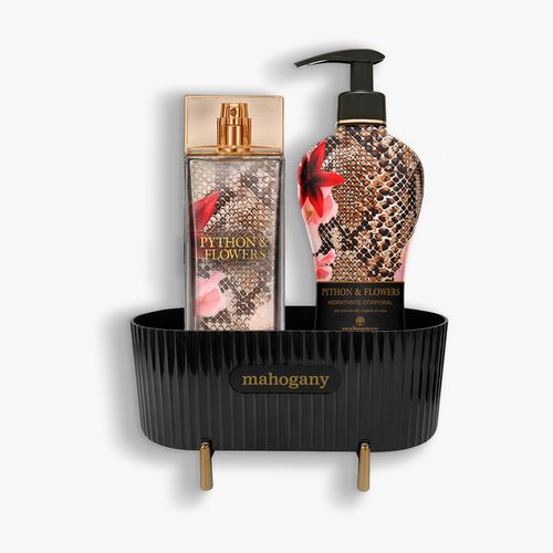 Kit Python & Flowers com Banheira Decorativa Preta