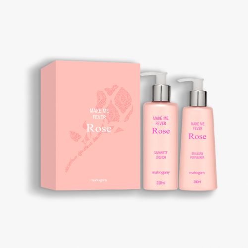 Kit Make me Fever Rose Sabonete Líquido e Hidratante Corporal Mahogany